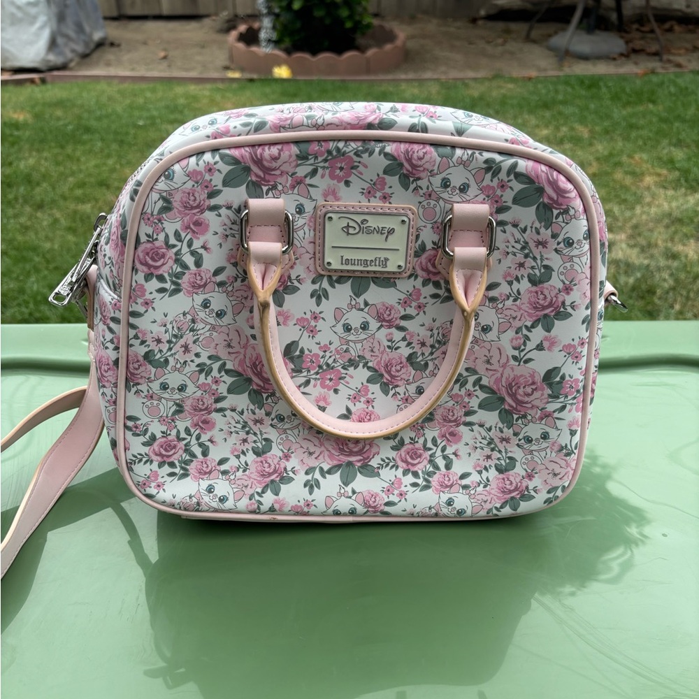 Loungefly Marie Pink and White Floral Bag